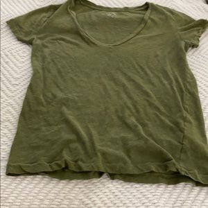 J CREW: Army green v neck tshirt